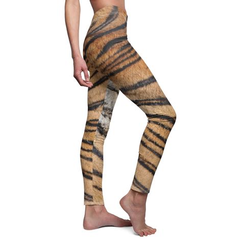 Tiger Stripe Leggings Orange Black Activewear Animal Print Etsy