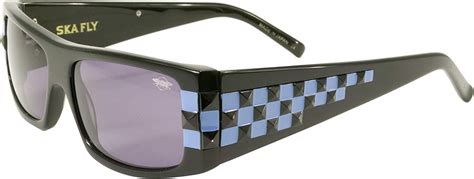 Black Flys Sunglasses Ska Fly Frame Shiny Black Blue Lens Smoke Clothing