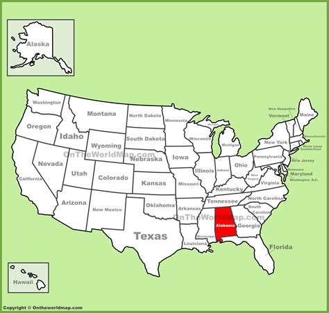 Alabama Location On The Us Map