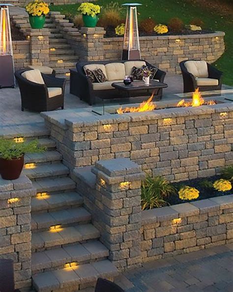 The placement of a retaining wall depends on your yard, but it usually comes down to a balance. Hardscape Retaining Wall & Steps | Deck and backyard ideas ...