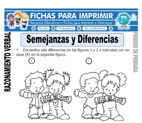 Lecturas de comprension para secundaria, ejercicios de comprension comprensión lectora para secundaria. Semejanzas y Diferencias para Primero de Primaria - Fichas ...