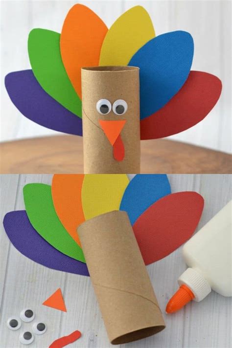 Toilet Paper Roll Turkey Craft Template