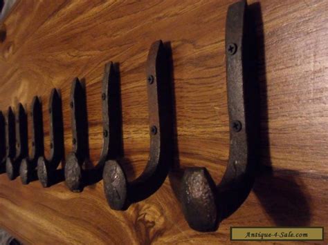 6 Antique Coat Hooks Old Railroad Spikes Wrought Iron Style Heavy Duty