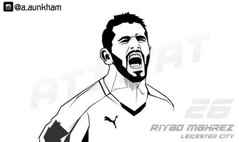 Riyad Mahrez Lcfc Test Drawingart Drawing Art Art Drawings Poster