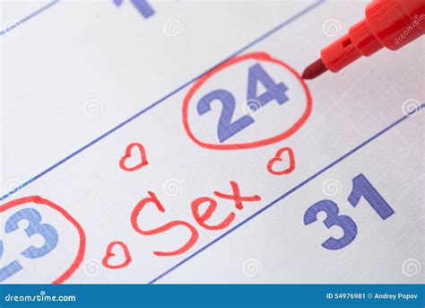 Date Marked For Sex On Calendar Stock Image Image Of Planner Close