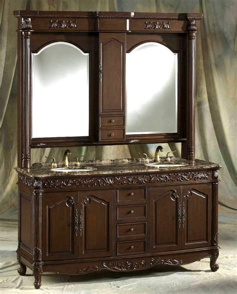 Round carved feet hold up the base and add a pleasant touch to the look of the piece. 60 - 69 Inch Vanities | Double Bathroom Vanities | Double Sink Vanity