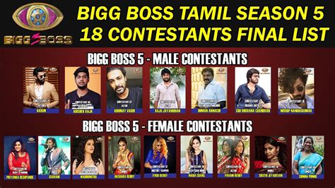 Bigg Boss Tamil Season Final Contestants List Kamal Hassan My Xxx Hot Girl