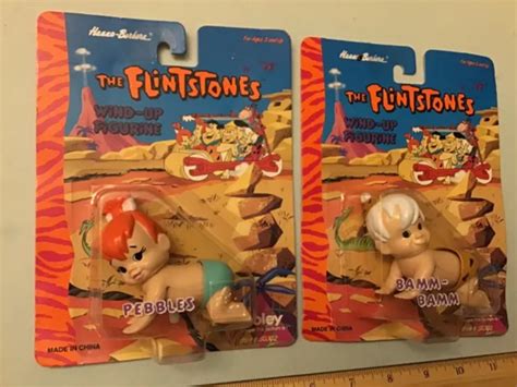 Vintage Flintstones Pebbles And Bam Bam Figures Lot Wind Up New 1994