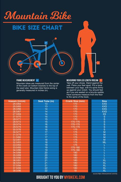 Youth Mountain Bike Size Chart