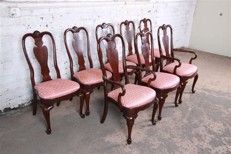 Queen anne furniture takes its name from anne, who served as sovereign over england, scotland, and ireland (which, amid her reign, joined as the united kingdom) from 1702 to 1714. Ethan Allen Queen Anne Solid Cherry Dining Chairs, Set of ...