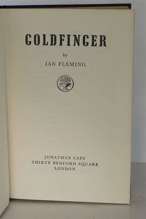 Goldfinger By Fleming Ian Near Fine Hardcover 1959 1st Edition Bookbid