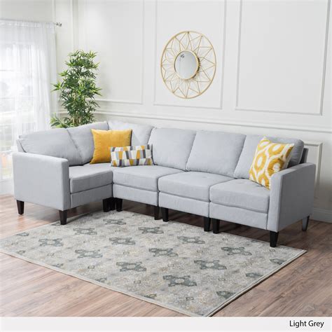Christopher Knight Home Carolina Tufted Fabric Sectional Sofa In