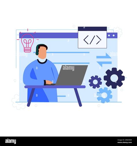 Vector Illustration Flat Design Concept Of Software Development