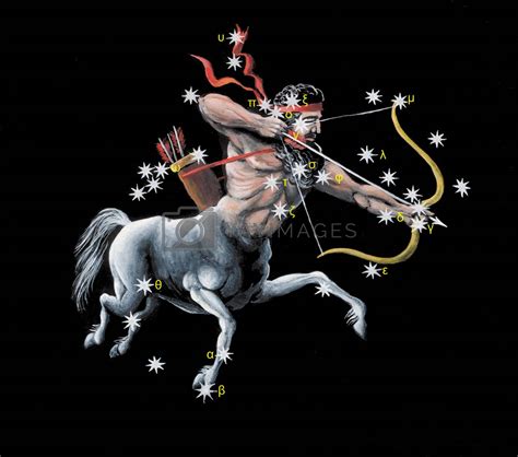 Sign On Zodiac Constellation The Archer Sagittarius By Palych Vectors