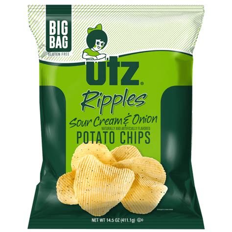 Utz Potato Chips Ripple Sour Cream And Onion 145 Oz