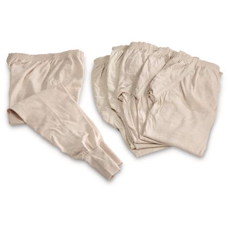 Italian Military Surplus Wool Long Johns 6 Pack New 667115 Underwear And Base Layer At