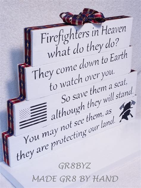 Firefighters In Heaven Tabletop Display First Responder Memorial For