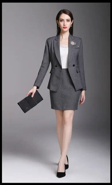 New Grey Goddess Suits Women S Skirt Suits Cool Girl Work Suits Office Lady Suits Custom Made 2