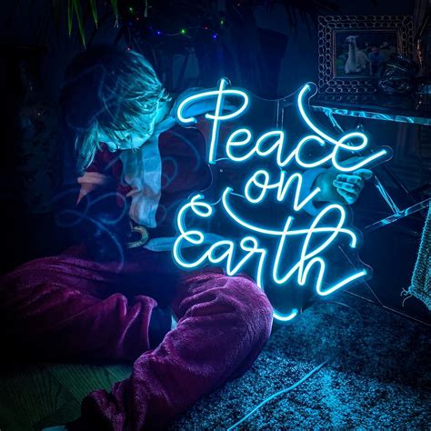 Peace On Earth Neon Sign Aoos