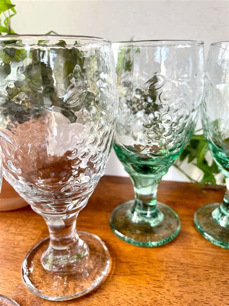 Libbey Orchard Fruit Spanish Green And Clear Glass Raised Etsy