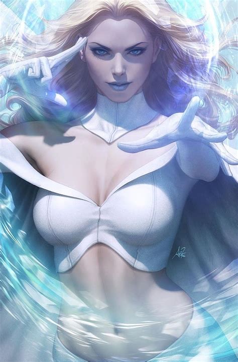 artgerm emma frost marvel comics digital x men jean grey phoenix marvel comics white