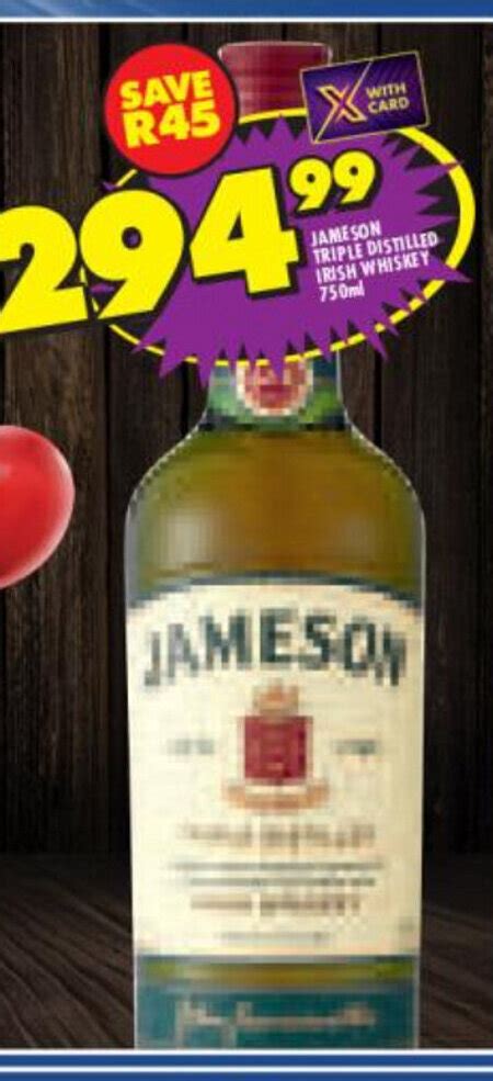 Jameson Triple Distilled Irish Whiskey 750ml Offer At Shoprite Liquor