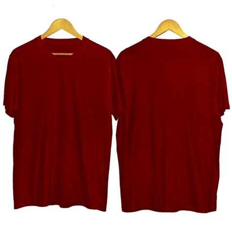 Inspirasi Kaos Polos Merah Maroon Depan Belakang