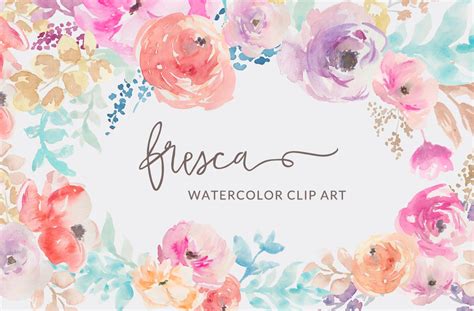 Watercolor Flowers Clip Art By Angie Makes