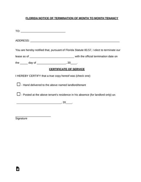 Most commonly, this is written by the tenant when requesting to be released from the contract due to financial circumstances. Free Florida Lease Termination Letter | 15 Day Notice ...