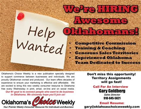 Employment Opportunities | Oklahoma's Choice Weekly LLC