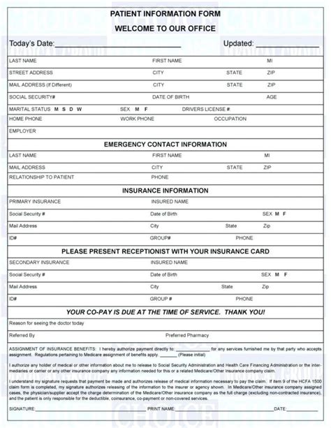 Assignment Of Benefits Form Template