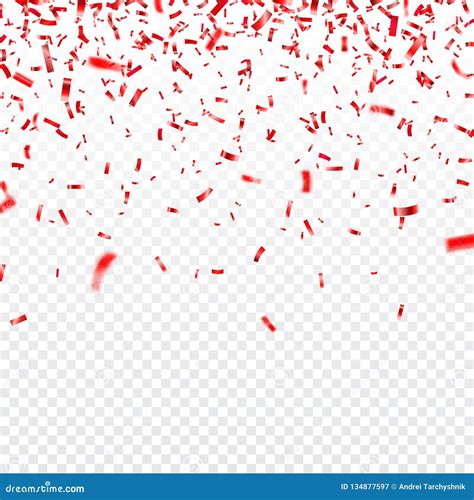 Christmas Valentines Day Red Confetti On Transparent Background