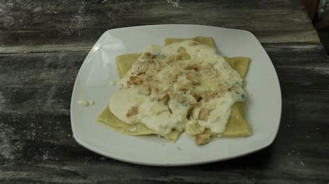 Mix all ingredient in a bowl. Homemade Chicken Alfredo Stuffed Ravioli - YouTube