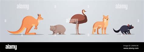 Set Cartoon En Peligro De Extinción Animales Salvajes Animales