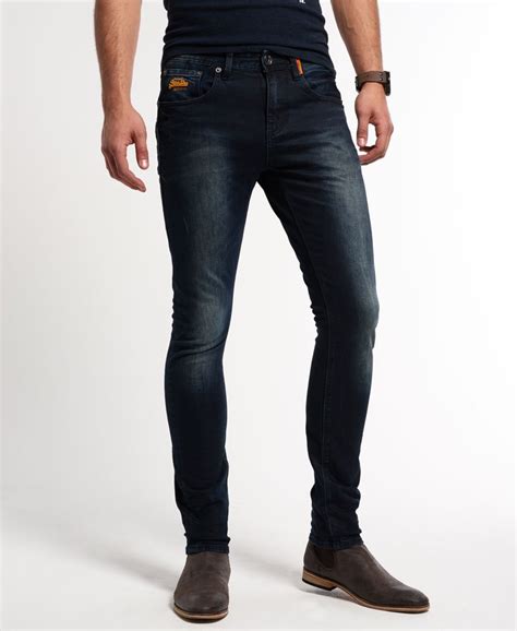 Mens Super Skinny Jeans In Dusted Blue Blue Superdry