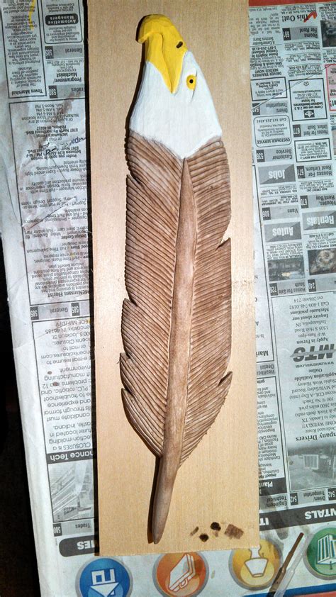 carving  eagle feather  steps  pictures