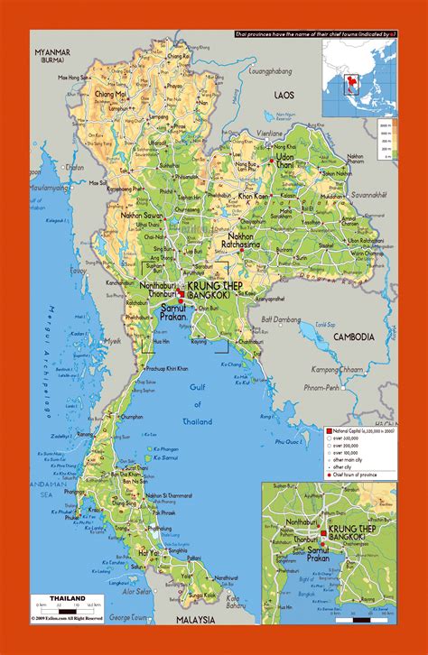 Physical Map Of Thailand Maps Of Thailand Maps Of Asia GIF Map