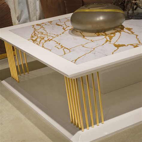 It's a balancing act that blends beautifully with modern sofas, sectionals and other living room furniture. Modern Marble Gold Square Coffee Table