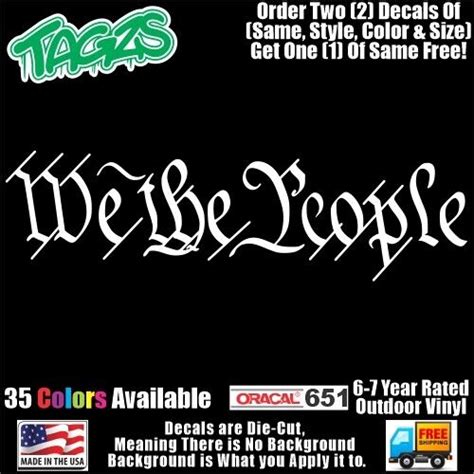 We The People 2a Nra Usa Patriotic Diecut Vinyl Window Decal Sticker