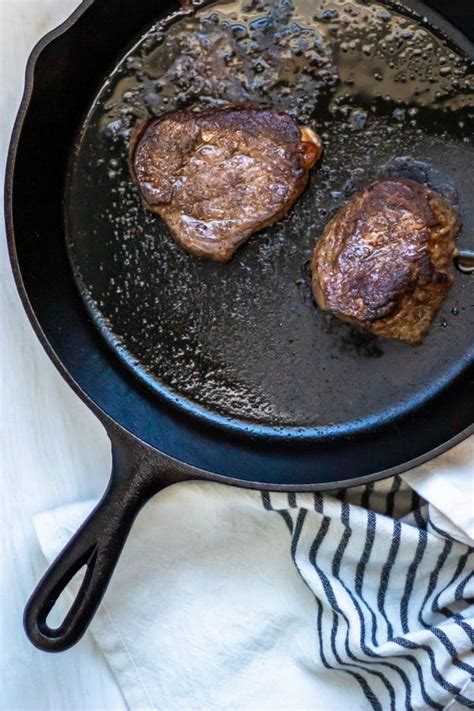Preheat oven to 350 degrees. Cast Iron Skillet Steak | Nutrition to Fit