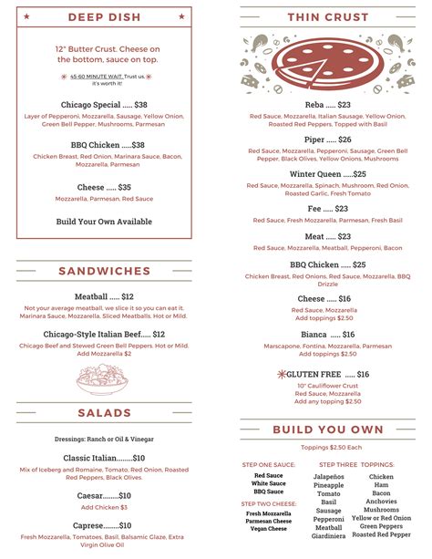 Menu — Wilsons Pizza