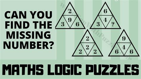 Missing Number Brain Teasers Maths Logic Puzzles Youtube