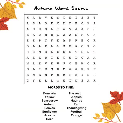 10 Best Free Printable Fall Word Searches Pdf For Free At Printablee
