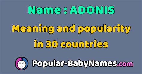 The Name Adonis Popularity Meaning And Origin Popular Baby Names