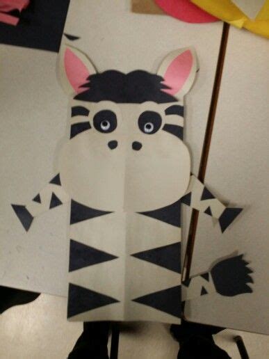 Zebra Puppet Paper Bag Puppets Paper Animals Paper Puppets