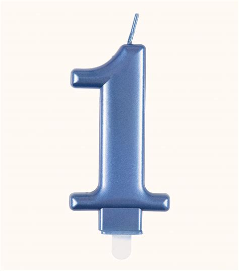 Unique 19611 Birthday Candle Number 1 354″ Blue Metallic 1 Pc