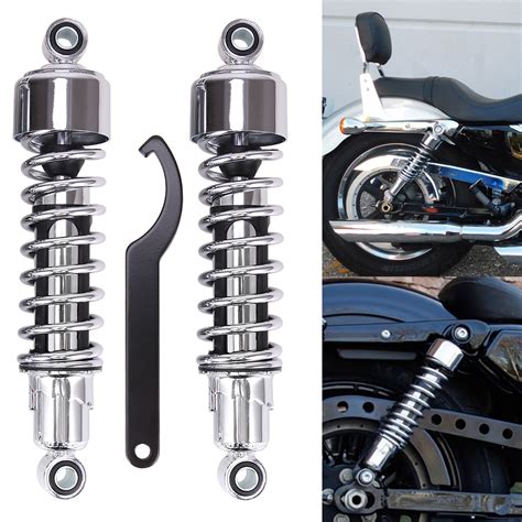 Chrome Set Rear Shocks For Harley Sportster Xl Custom Ebay