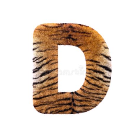Tiger Letter D Capital 3d Feline Fur Font Suitable For Safari