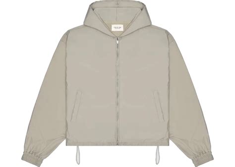 Fear Of God Heavy Nylon Full Zip Hoodie Bone Sixth Collection Us