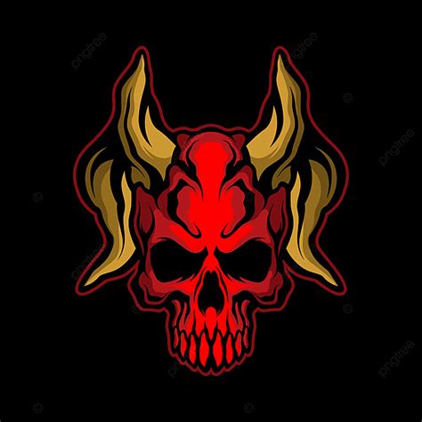 Horned Devil Skull Art Artistic Background Png And Vector With